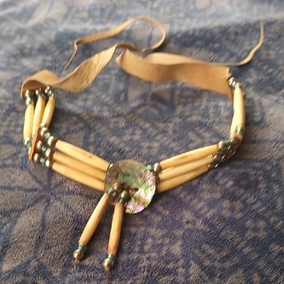 Handcrafted Beaded Necklace with Shell Pendant